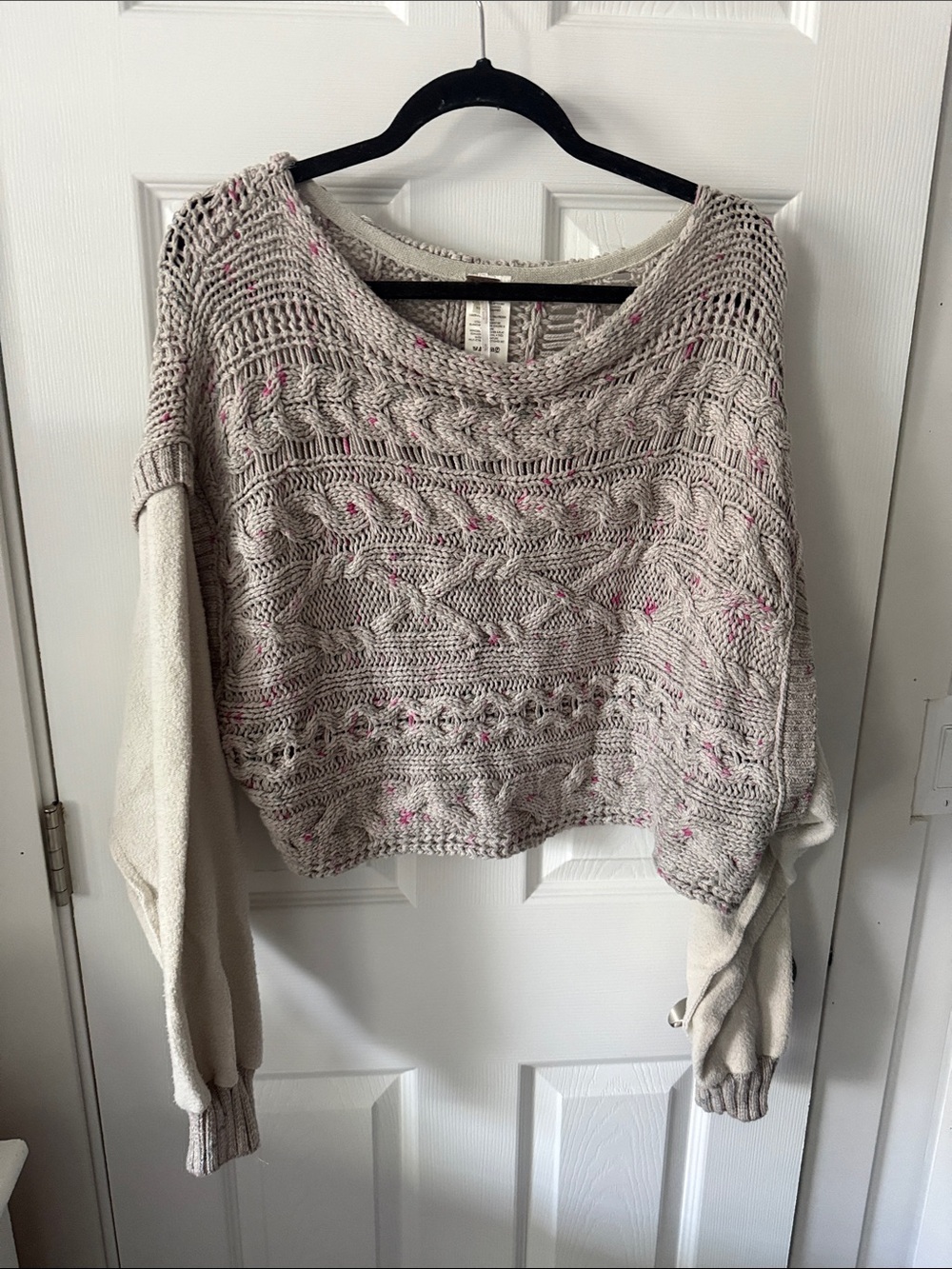 Free People Cropped Cable-Knit Sweater